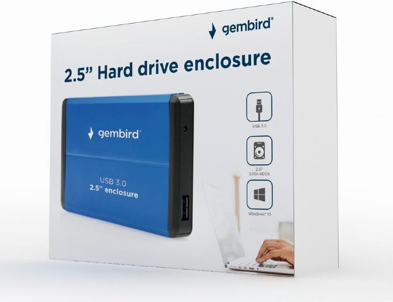 Gembird EE2-U3S-2-B Speicherlaufwerksgehäuse HDD-Gehäuse Blau 2.5"  (EE2-U3S-2-B)