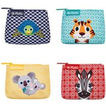 herlitz Geldbeutel "Cute Animals", Canvas mit Reißverschluss, Maße: (B)115 x (T)25 x (H)90 mm, - 4 Stück (50038640)
