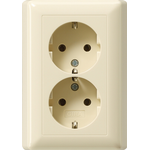 GIRA Schuko-Doppelsteckdose 078001 Standard 55 cremeweiss glänzend 078001 (078001)