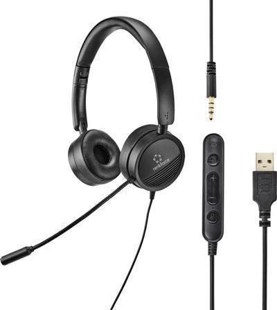 Renkforce RF-HS-360 PC-Headset USB Stereo On Ear Schwarz (RF-4737358)