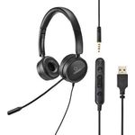Renkforce RF-HS-360 PC-Headset USB Stereo On Ear Schwarz (RF-4737358)