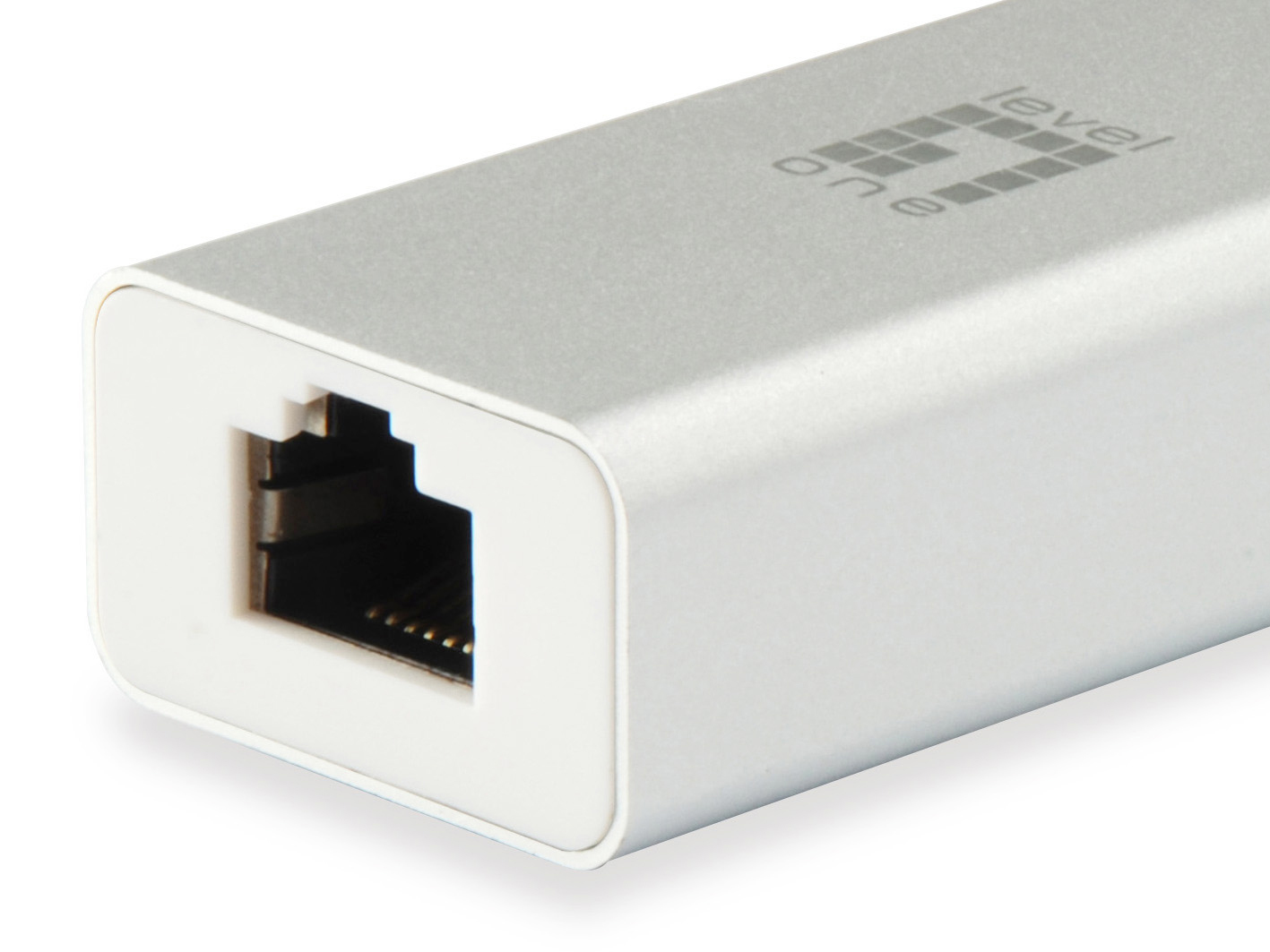 LevelOne USB-0402 Gigabit USB-C Netzwerkadapter 1000 Mbit/s Ethernet Silber, Weiß