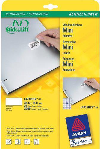 Avery Entfernbarer Klebstoff (L4732REV-25)