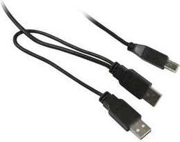 Synergy 21 S215325 USB Kabel 1 m USB 2.0 USB B 2 x USB A Schwarz (S215325)