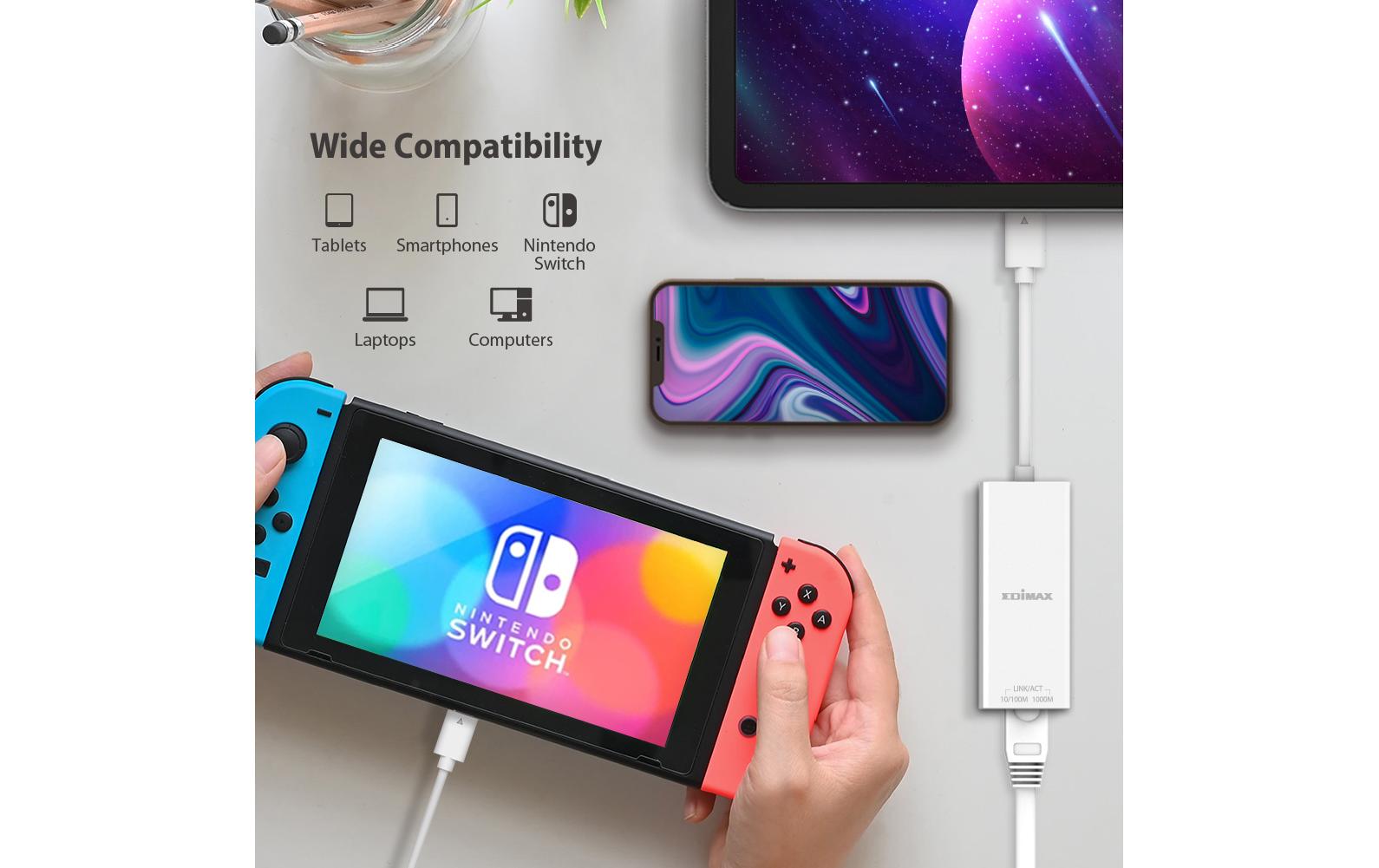 Edimax EU-4306C Netzwerkadapter USB-C 3.1 Gigabit Ethernet Weiß