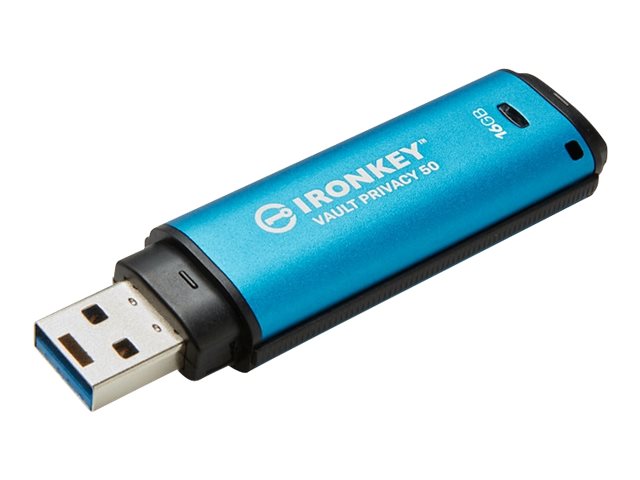 Kingston IronKey Vault Privacy 50 16 GB USB-Stick AES-256 FIPS 197 Blau