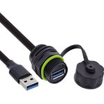InLine USB-A-Kabelkupplung IP68 geschirmt Buchse zu Stecker 50cm (69927S)