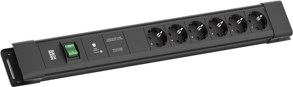 Bachmann CONNECTUS 6xCEE7/31xGVS-Plus 1xSchalter 2.0m CEE7/7 Schwarz (BM005926)