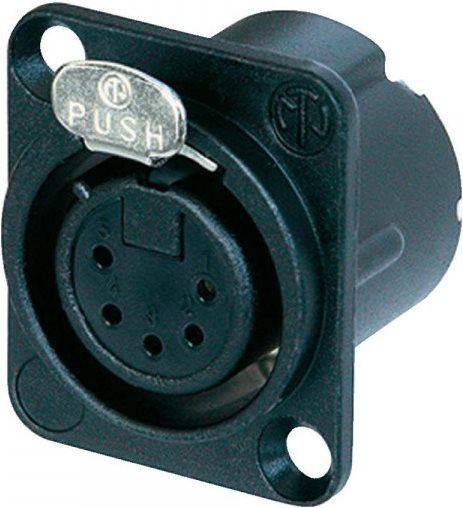 NEUTRIK XLR-Steckverbinder Flanschbuchse, Kontakte gerade Polzahl: 5 Schwarz NC5FD-LX-B 1 St. (NC5FD-LX-B)