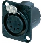 NEUTRIK XLR-Steckverbinder Flanschbuchse, Kontakte gerade Polzahl: 5 Schwarz NC5FD-LX-B 1 St. (NC5FD-LX-B)