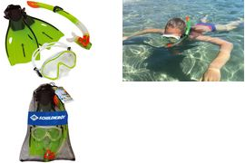 SCHILDKRÖT Junior Schnorchel-Set "Bermuda", Größe: 27-32 Schnorchel: Mundstück aus Silikon, verstellbarer Schnorchel - 1 Stück (940001)