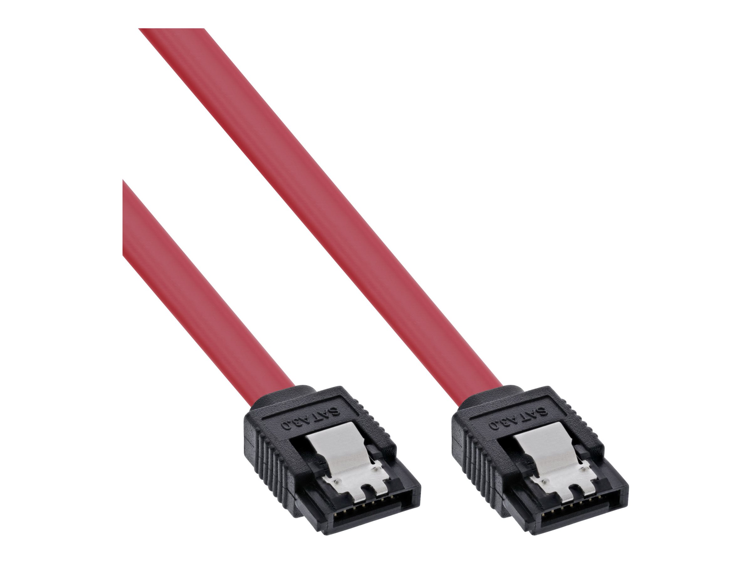 InLine SATA-Kabel 6Gb/s mit Lasche 1 m Rot