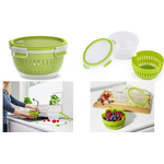 emsa Fruit Bowl CLIP & GO, 1,1 Liter, transparent/grün knackiges, frisches Obst dank Siebeinsatz, 100% hygienisch - 1 Stück (3110600577)
