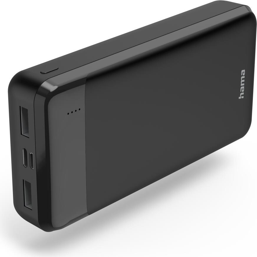 Hama Power Pack Eco Power 20, 20000mAh, Ausgänge: 1x USB-C, 2x USB-A, Schwarz (00187286)