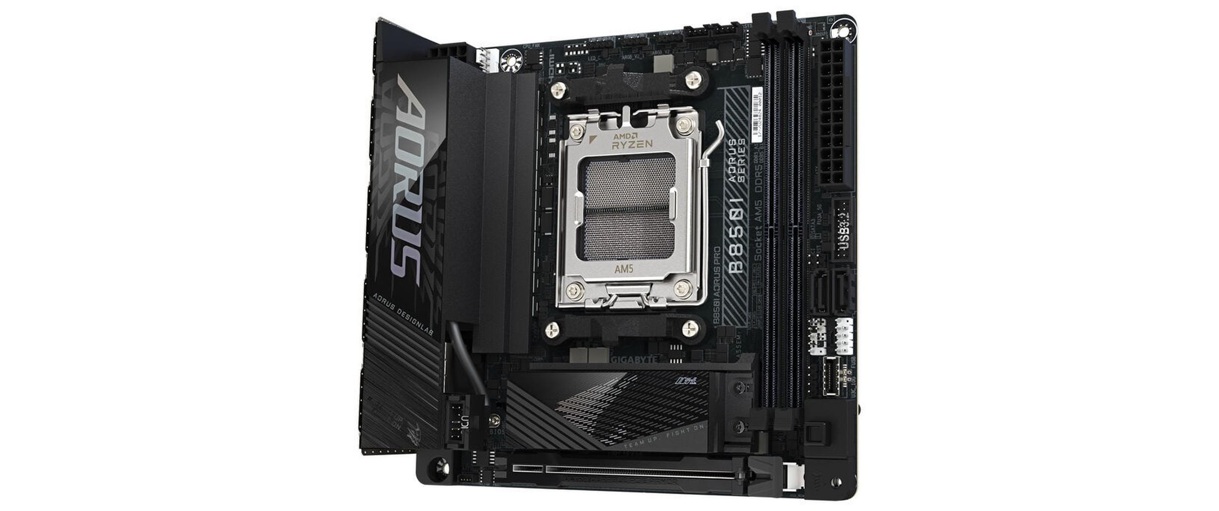 Gigabyte AORUS B850I PRO Mainboard AM5 DDR5 Mini-ITX Schwarz, Braun