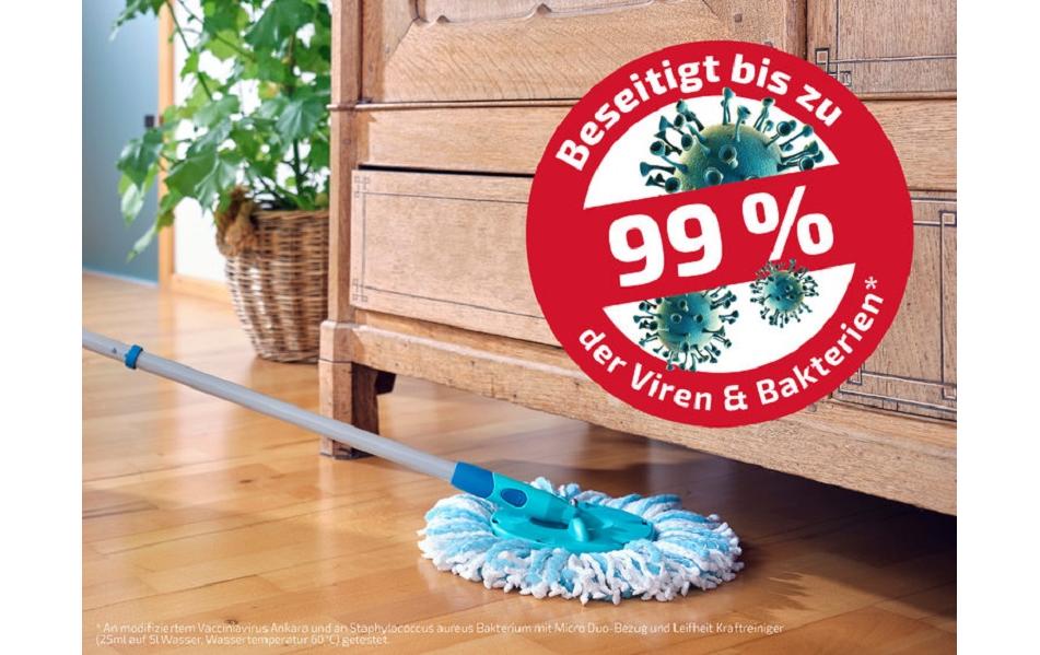Leifheit Clean Twist Disc Mop Ergo Wischsystem mit Eimer Einzeltank Blau