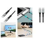 LogiLink USB-C® Kabel USB 3.2 Gen2x2 USB-C® Stecker 0.30 m Schwarz mit LED, 4K UHD, beidseitig verwendbarer Stecker (CU0430)