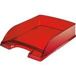 Esselte-Leitz LEITZ Briefablage Plus Transparent, DIN A4, dunkelrot- transparent, aus Polystyrol, hochglänzend, senkrecht - 5 Stück (5226-00-28)