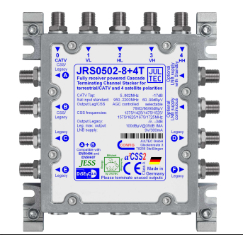JULTEC JRS0502-8+4T Einkabelumsetzer Satblock-Verteilung 9 Eingänge / 12 Ausgänge