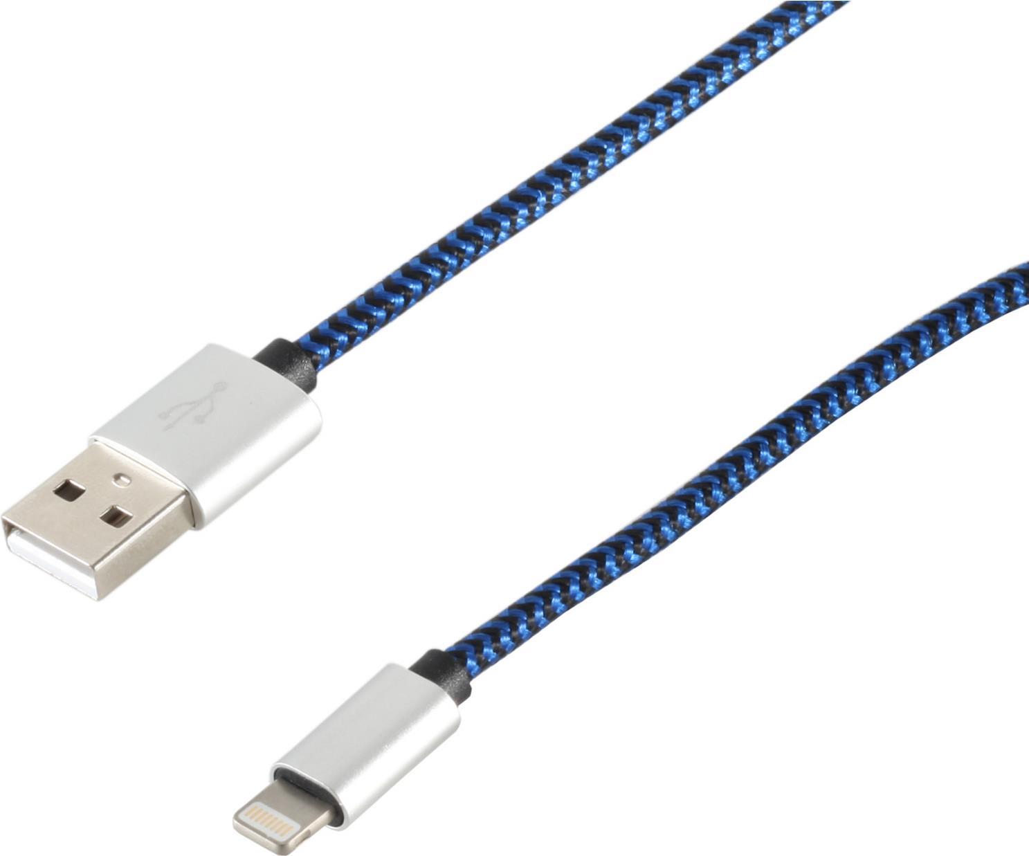 S-Conn 14-50022 2m USB A Lightning Blau Handykabel (14-50022)