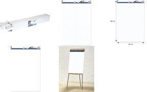 kangaro Flipchart-Block, 50 Blatt, 80 g/qm, blanko/kariert 650 x 1.000 mm, mit Mikroperforation für einfaches - 1 Stück (65100-DS)