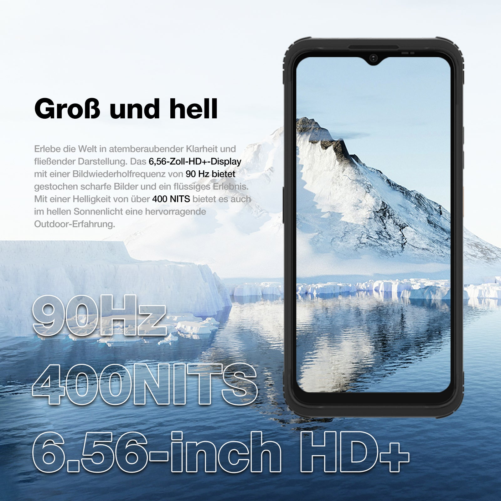 AGM H Max 4G Outdoor-Smartphone 6,56" 4 GB RAM 128 GB 10000 mAh Schwarz