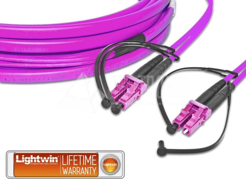 Lightwin LC-LC OM4 15m Glasfaserkabel Violett (LDP-50 LC-LC 15.0 OM4 FD)