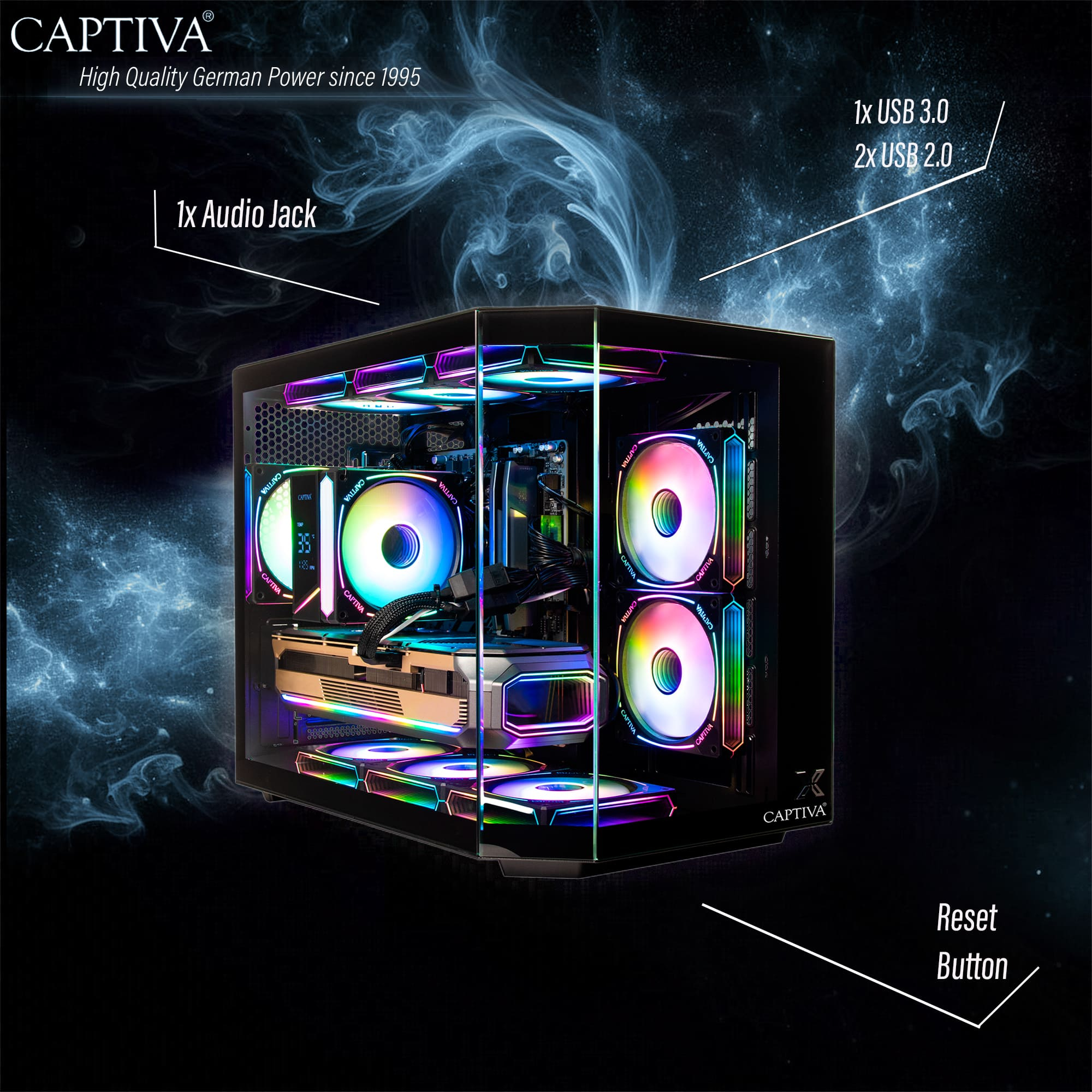 Captiva Entry Gaming R10-2086 AMD Ryzen 5 5500 16 GB RAM 500 GB SSD Schwarz