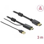 DeLOCK HDMI zu DisplayPort Kabel 4K 30 Hz 3 m (85965)
