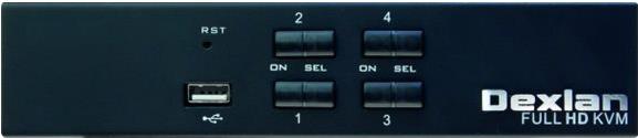 Dexlan HDMI 1.4 KVM Switch, 4k UHD, USB, 4-fach, Desktop (061093)