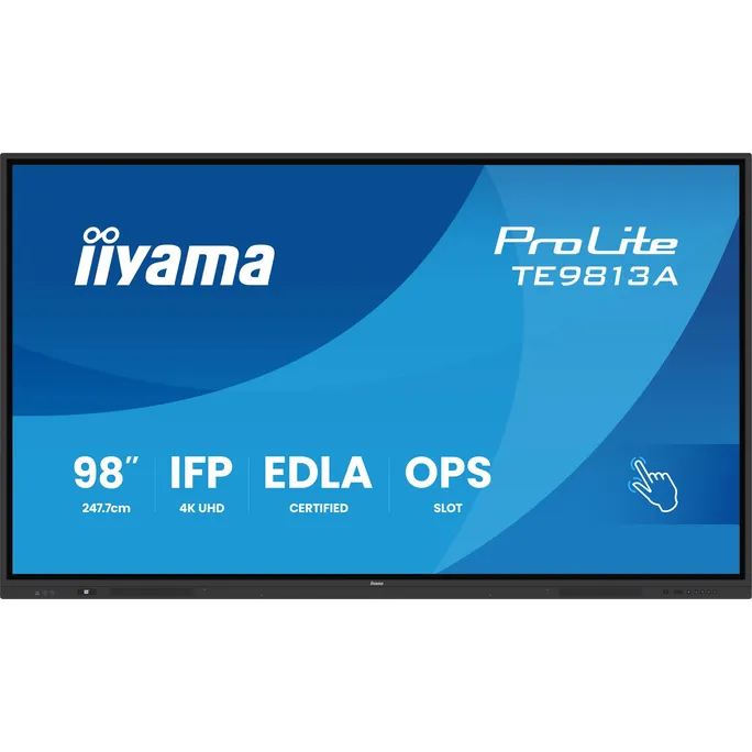 IIYAMA TE9813A-B1AG 248,92cm 98Zoll iiWare21E EDLA -Google-GMS-apps Android 14 8/128GB 40Points PureTouch IR+ 3840x2160 UHD IPS (TE9813A-B1AG)
