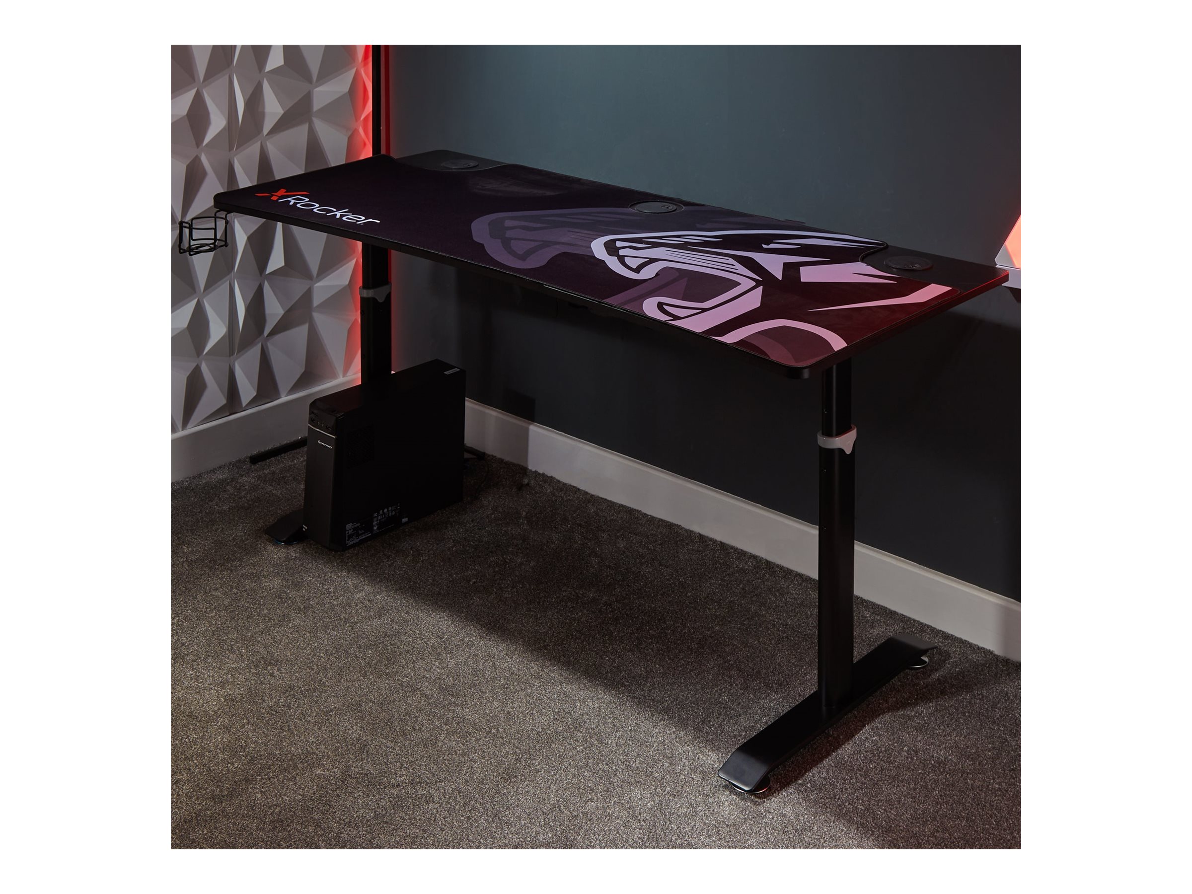 X Rocker Cougar XL Schreibtisch 160 cm x 70 cm Grau