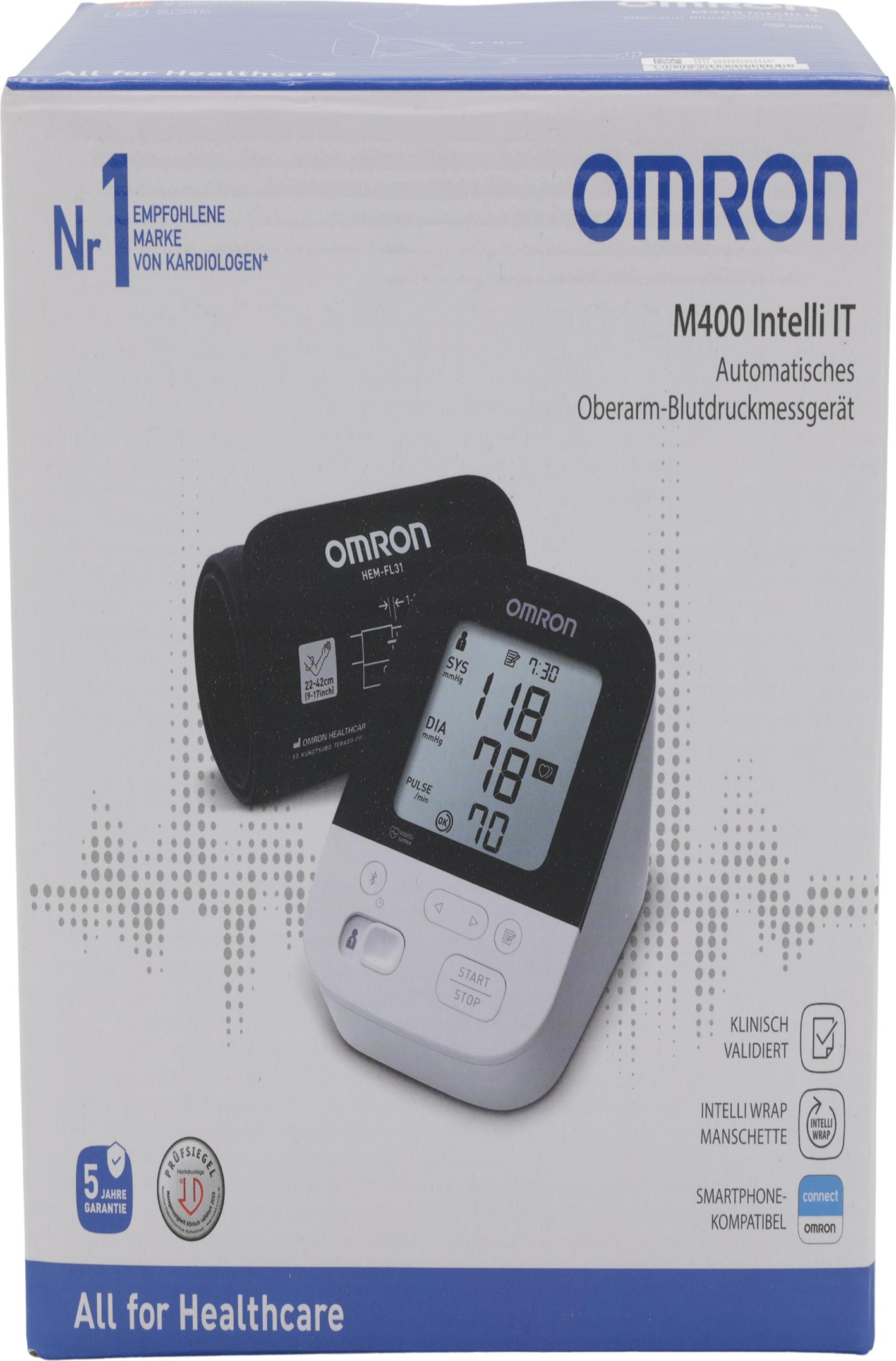 Omron Oberarm-Blutdruckmessgerät M400 Intelli IT (4015672111783) (B-Ware) (geöffnet)