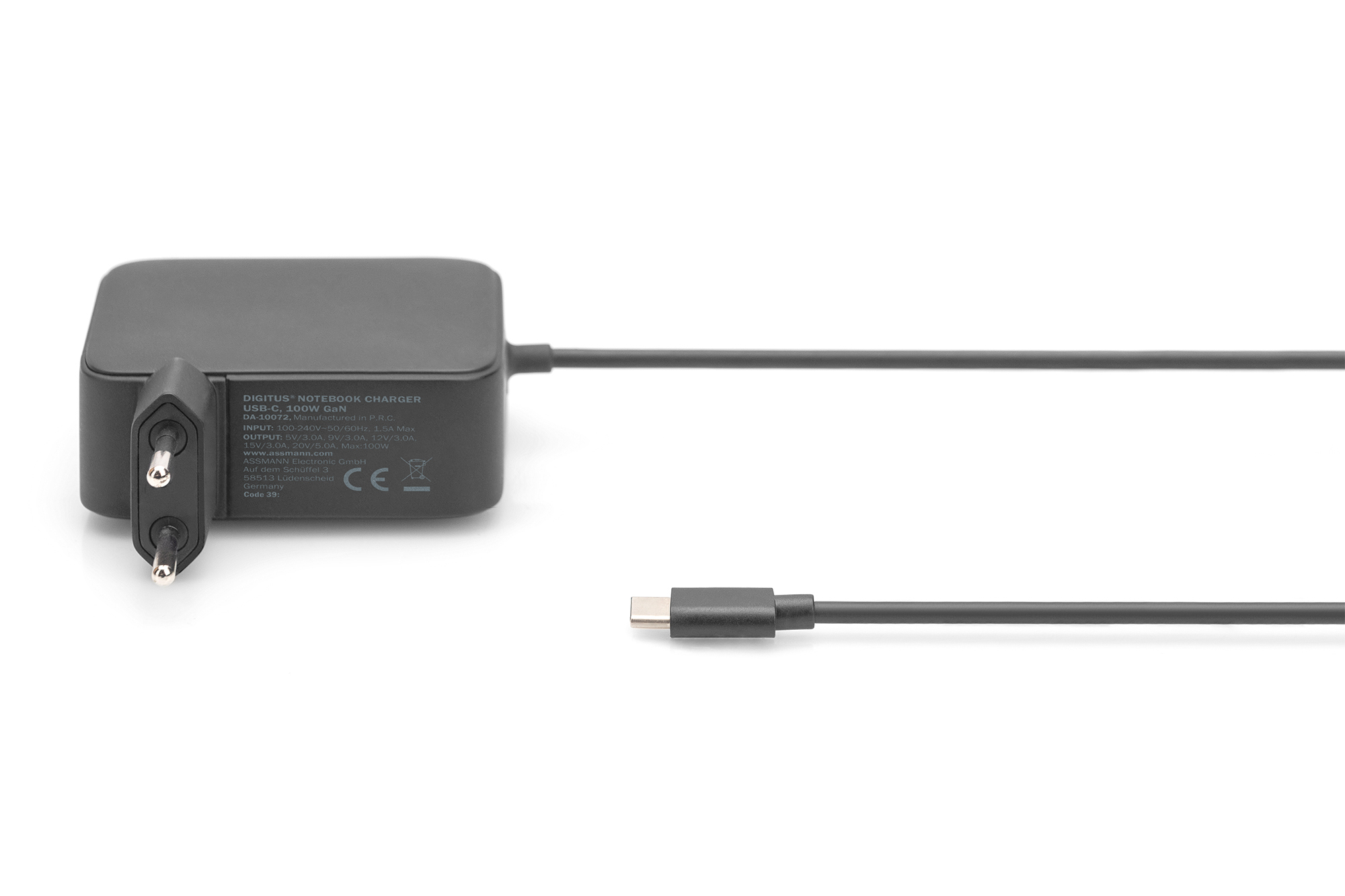 Digitus Notebook Ladegerät USB-C 100 W GaN Schwarz