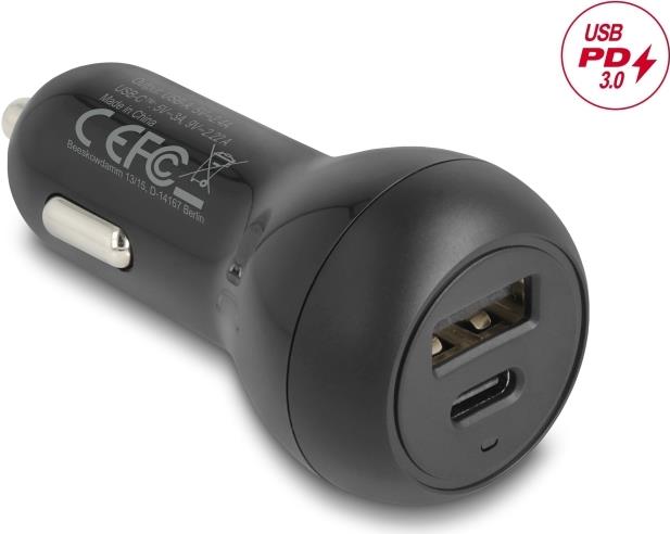 Delock Kfz Ladeadapter USB Type-C PD 3.0 und Typ-A mit 32 W (64329)
