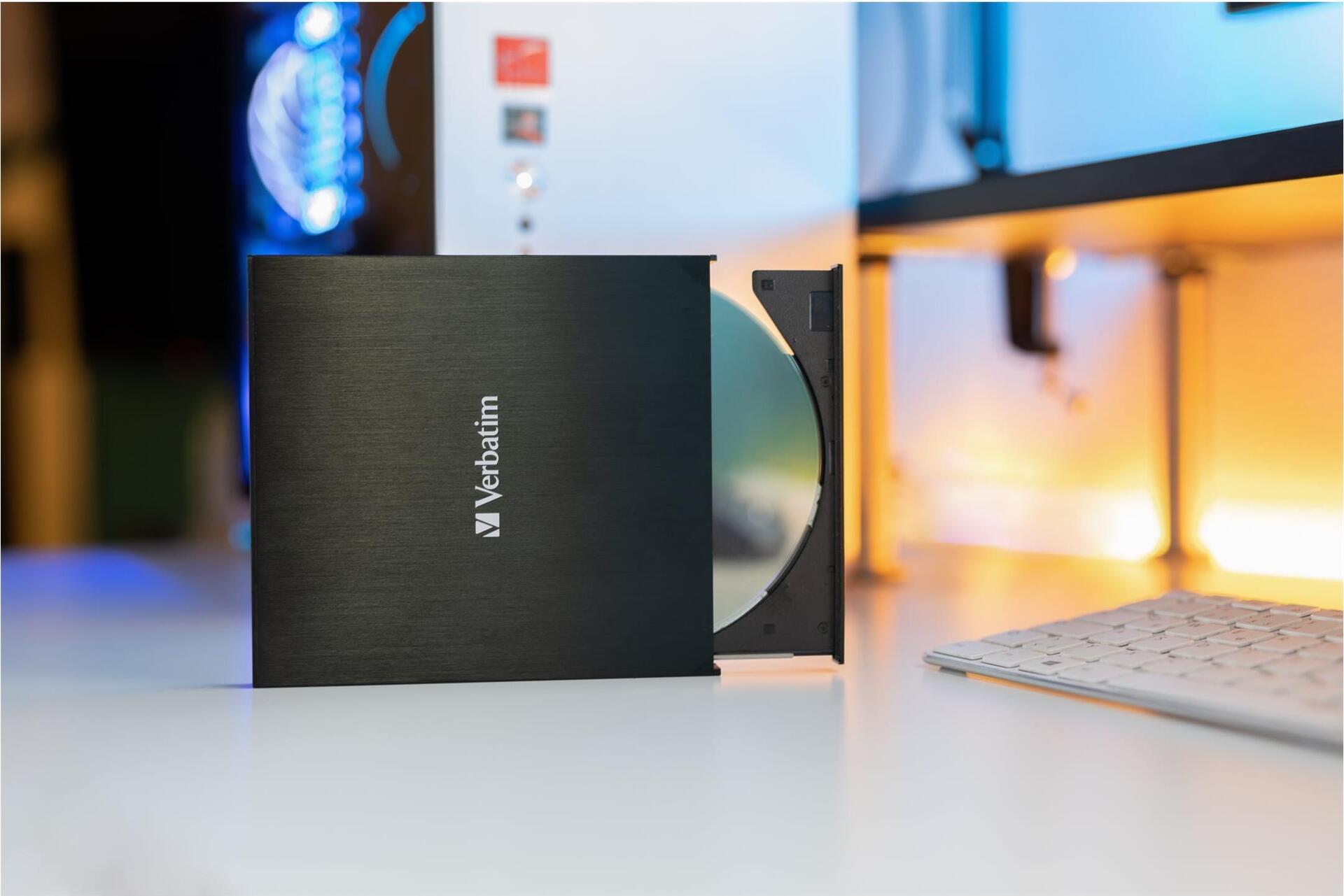 Verbatim Slimline DVD-Writer USB 3.2 Gen 1 USB-C Extern Schwarz