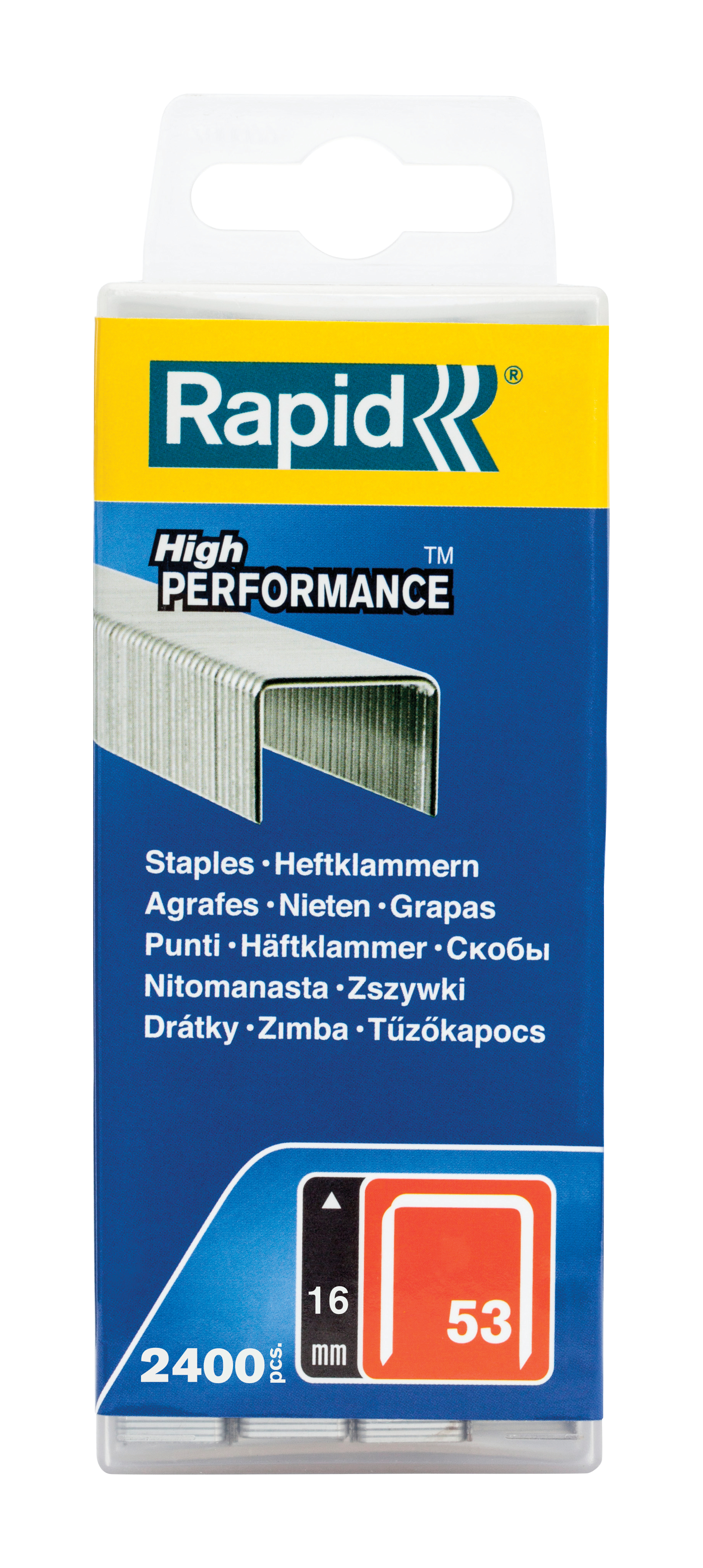 Rapid High Performance Feindrahtklammern Typ 53, 16 mm, 2400 Stück, verzinkt, Metallisch