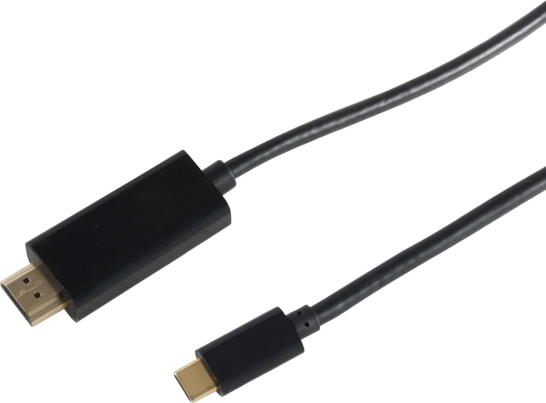 S-Conn 10-57025 1m HDMI Type A (Standard) USB C Schwarz Videokabel-Adapter (10-57025)