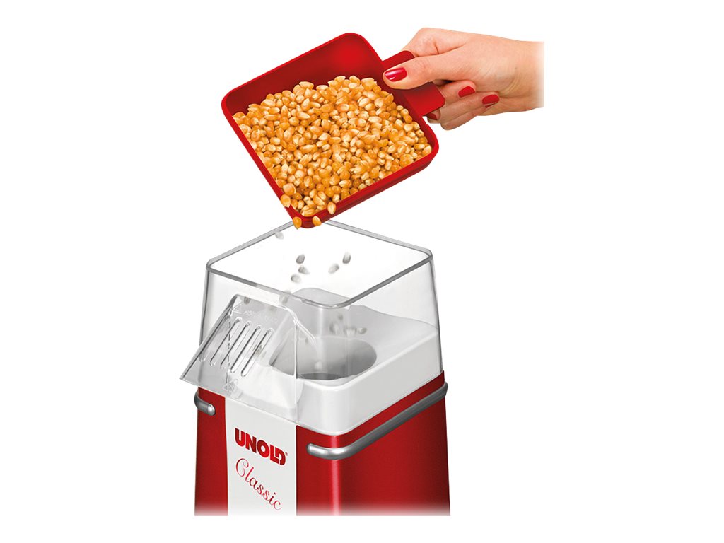 UNOLD 48525 Popcornmaker 900 W Metallic-Rot/Silber/Weiß