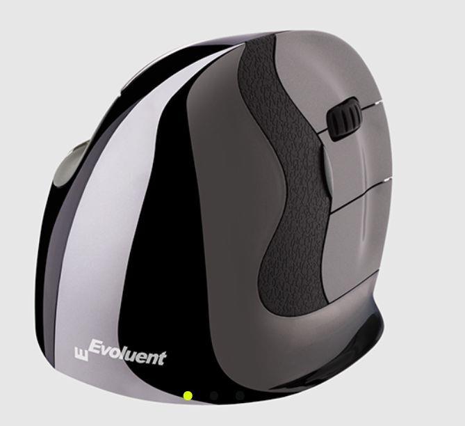 Evoluent VerticalMouse D Large Vertikale Maus Kabellos 6 Tasten Rechts Schwarz, Grau
