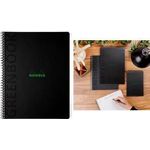 RHODIA Collegeblock GREENBOOK, DIN A4+, liniert, schwarz Umschlag aus flexiblem, recycelbarem Recyclingkarton - 1 Stück (119933C)