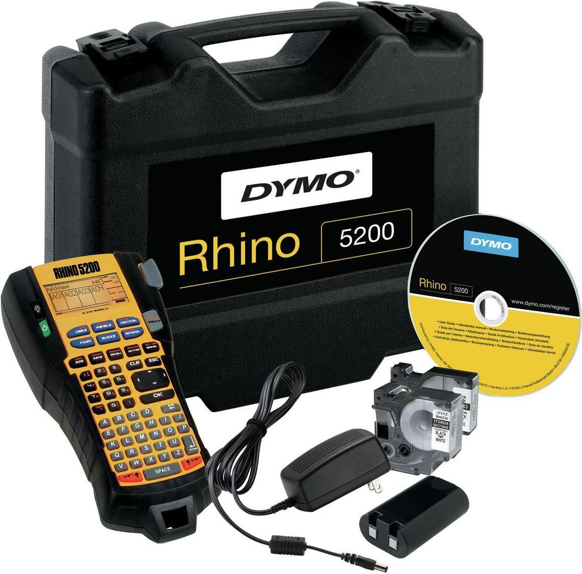 DYMO Rhino 5200 Hard Case Kit Etikettendrucker Thermotransfer 180 x 180 DPI Schwarz, Gelb