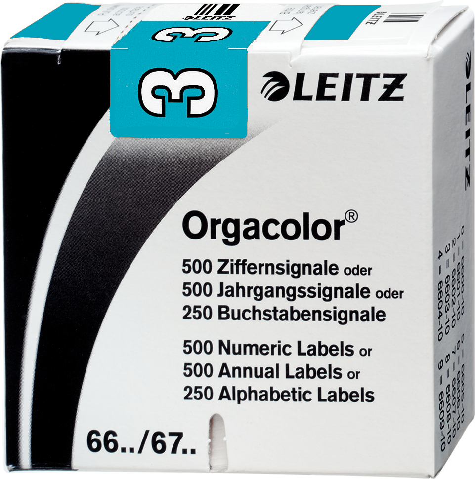 LEITZ Orgacolor - Blau - Abgerundetes Rechteck - 30 x 23 mm - 73 x 73 x 30 mm (6603-10-00)