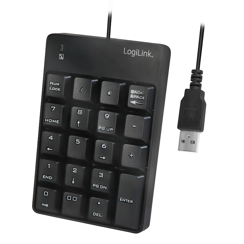 LogiLink Numeric Keypad USB-A Kabelgebunden Schwarz
