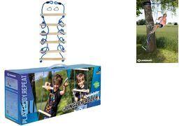 SCHILDKRÖT Jungle Ladder Strickleiter 2,5 m mit 6 Holz-Sprossen und Sicherheitskarabinern