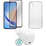 eSTUFF Kit for Samsung Galaxy A56. 45W Charger Cover Glass. (ES-KIT-SAMGALA5645W)