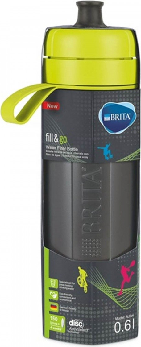 Brita Fill&Go Active 600 ml Sport Schwarz - Limette Kunststoff (Fill & Go Active limonkowy)