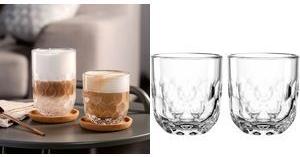 Esmeyer Leonardo Kaffeeglas GOCCE, 220 ml, 2er Set Dekor mit Tropfenrelief, spülmaschinengeeignet, - 1 Stück (388-4616)