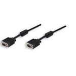 MANHATTAN SVGA Monitorkabel mit Ferritkern HD15 Stecker auf HD15 Stecker, Schwarz, 15 m (372183)