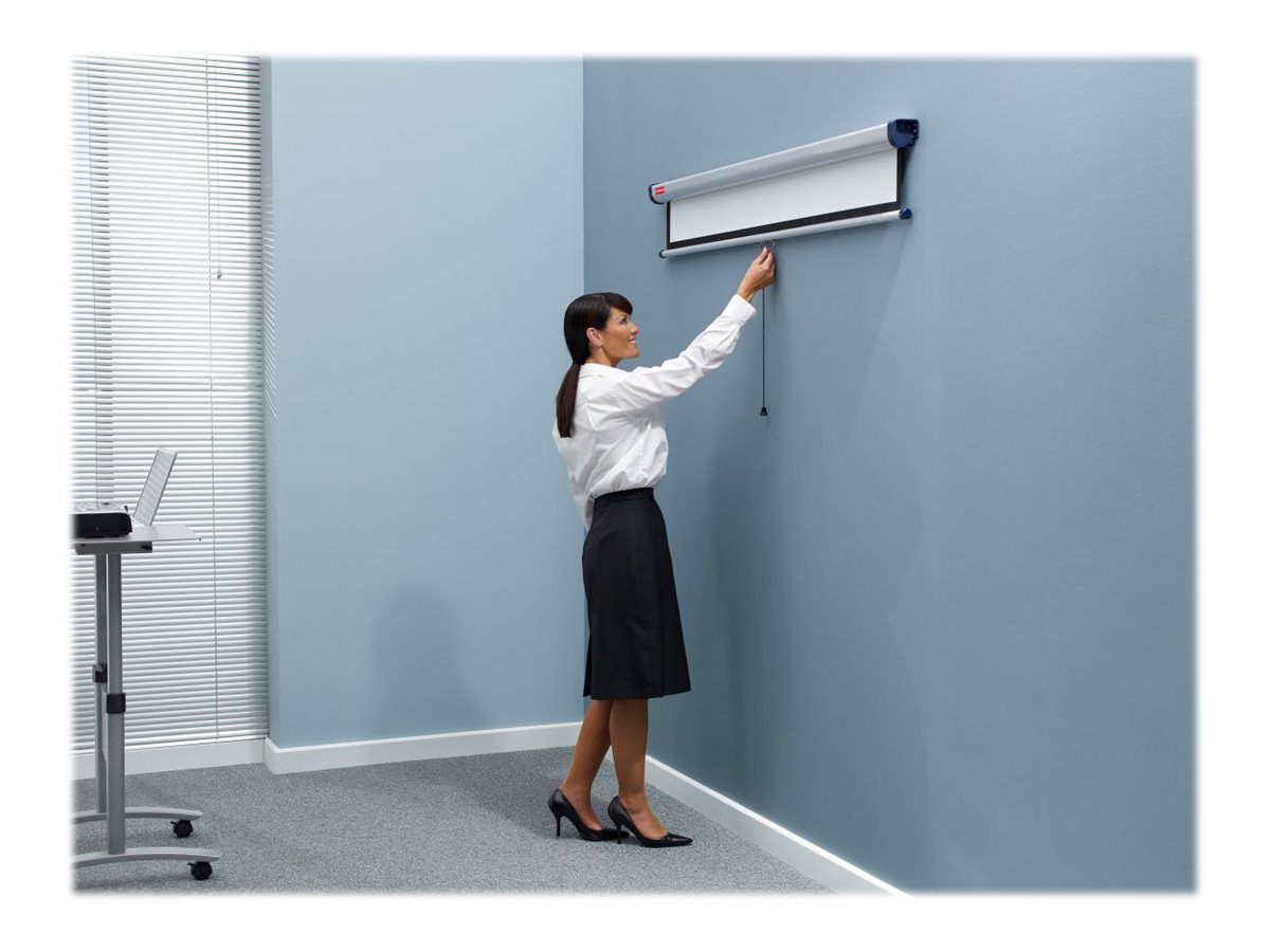 Nobo Roll-Leinwand 1902394 4:3 2400 x 1813 mm Hellgrau, Black Border